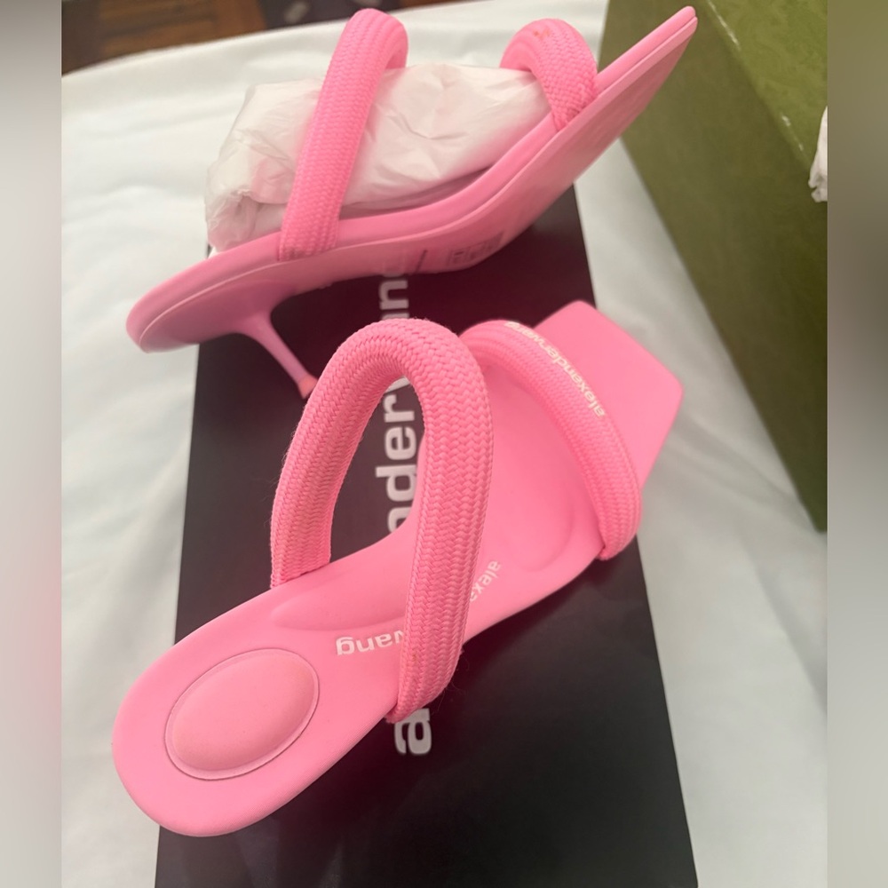 Alexander Wang Bubblegum Pink Chunky Thong Heel Sandals